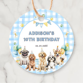 Puppy Calling All Pawty Animals Favor Tags Bedankjes Labels