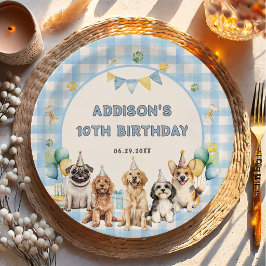 Puppy Calling All Pawty Animals Paper Plates Papieren Bordje