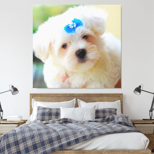 Puppy Canvas Afdruk (Insitu (Slaapkamer))
