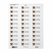 Puppy Cartoon Rescue Mom Dog Lover Funny Pug Etiket (Full Sheet)