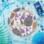 "Puppy Cat Party Borden" Papieren Bordje (Feest)