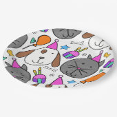 "Puppy Cat Party Borden" Papieren Bordje (Gekanteld)