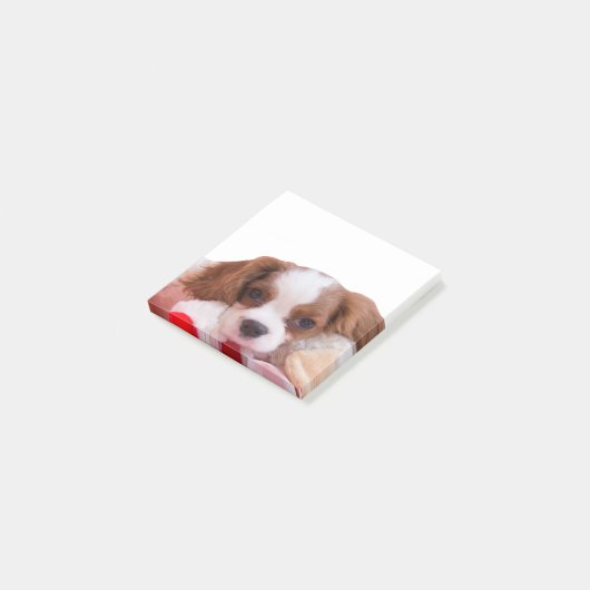 Puppy Cavalier King Charles Spaniel schrijft Post-it® Notes (Schuin)