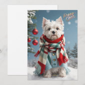 Puppy Cheer: Schattig Maltees Feestdagenkaart (Voorkant / Achterkant)