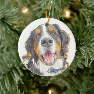 Puppy Christmas Gift Keramisch Ornament