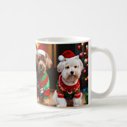 Puppy Christmas Gifts Coffee Mok Vakantie (Rechts)