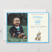 Puppy 🐶 Corgi Boys Eerste Verjaardag Party Foto Kaart (Voorkant)