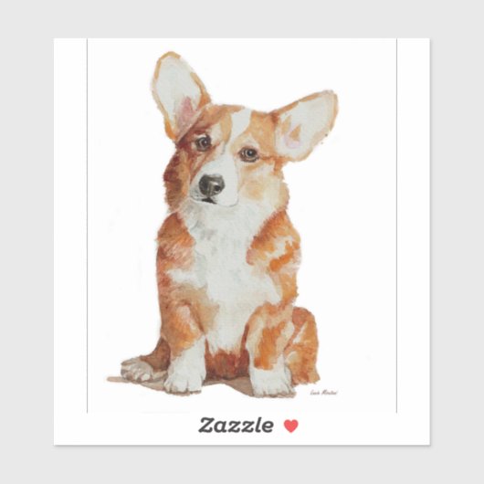 Puppy Corgi dog sticker (Vel)