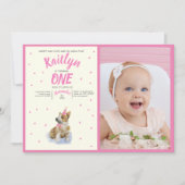 Puppy 🐶 Corgi Hond Eerste Meisjes Verjaardagsfoto Kaart (Voorkant)