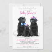 Puppy Couples Pink Girl Baby shower Kaart (Voorkant)