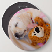 Puppy cuddles 02 ronde button 6,0 cm (Voorkant /achterkant)