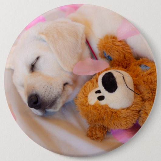 Puppy cuddles 02 ronde button 6,0 cm (Voorkant)