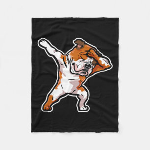 Puppy Dab Dance Dog Dabbing Engelse bulldog Fleece Deken