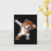 Puppy Dab Dance Dog Dabbing Engelse bulldog Kaart (Gele Bloem)