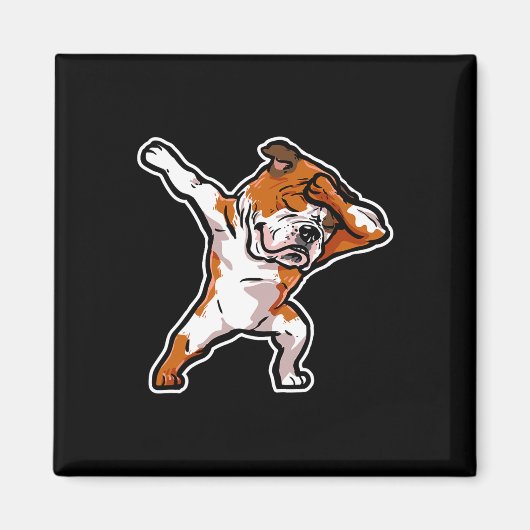 Puppy Dab Dance Dog Dabbing Engelse bulldog Magneet (Voorkant)
