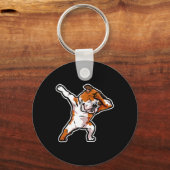 Puppy Dab Dance Dog Dabbing Engelse bulldog Sleutelhanger (Voorkant)