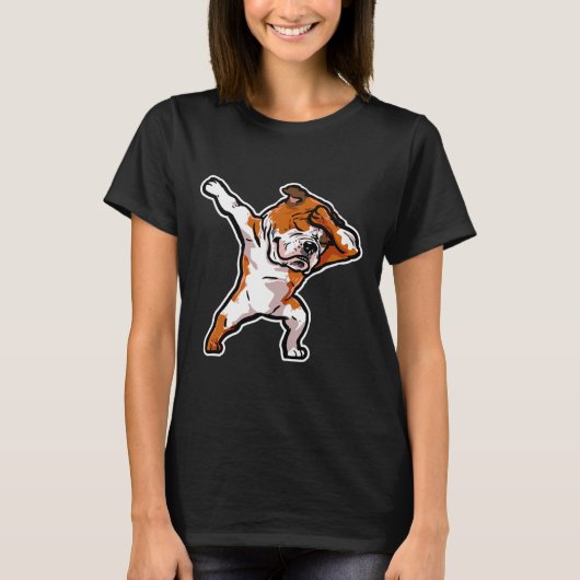 Puppy Dab Dance Dog Dabbing Engelse bulldog T-shirt (Voorkant)