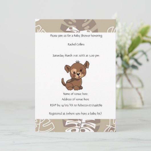 Puppy Design Baby shower Kaart (Staand voorkant)