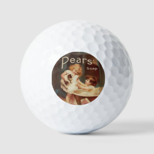 Puppy die een bad neemt vintage antiek golfballen