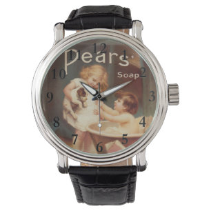Puppy die een bad neemt vintage antiek horloge