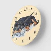 puppy die teddy beer rottweiler ronde klok (Hoek)