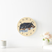 puppy die teddy beer rottweiler ronde klok (Huis)