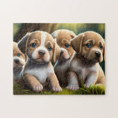 Puppy Dierenvriend Puzzel Easy Brain Art Puzzel Legpuzzel (Horizontaal)