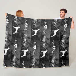 Puppy Dobbie Hond Hartslag Fleece Deken