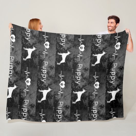 Puppy Dobbie Hond Hartslag Fleece Deken (In situ)