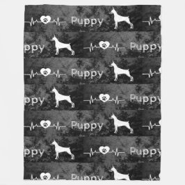 Puppy Dobbie Hond Hartslag Patroon Fleece Deken