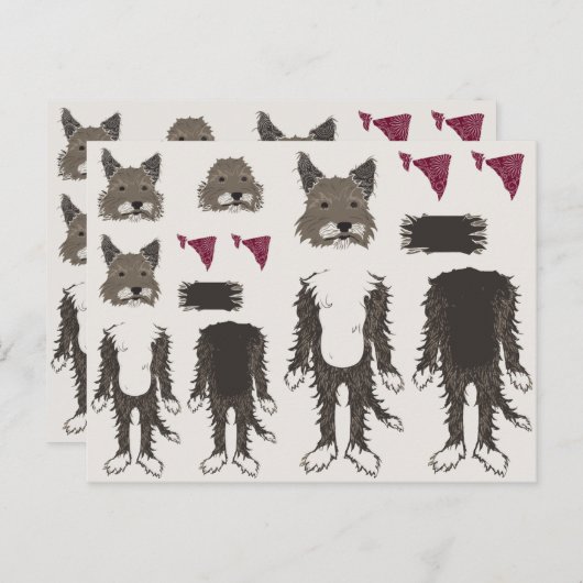 puppy document poppendelen briefkaart (Voorkant / Achterkant)