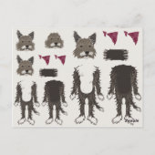 puppy document poppendelen briefkaart (Achterkant)