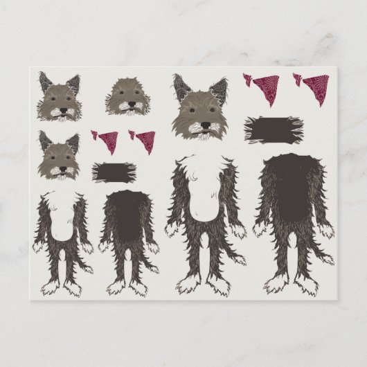 puppy document poppendelen briefkaart (Voorkant)