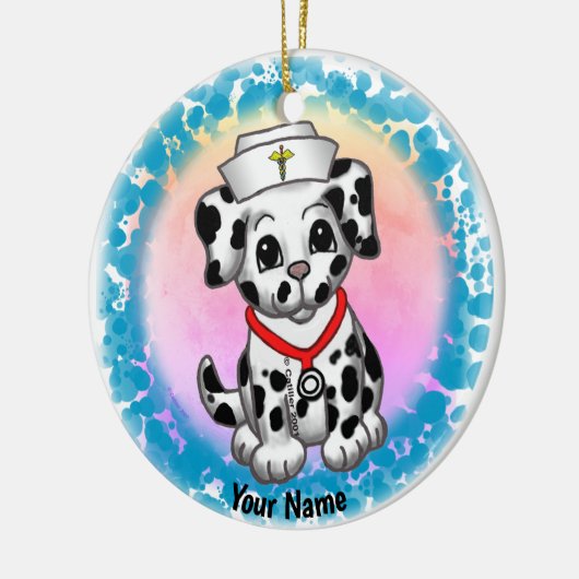 Puppy Dog aangepaste verpleegkundige ornament (Links)