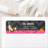 Puppy Dog Adress Label Paw-Ty Birthday Girl Roze (Insitu)