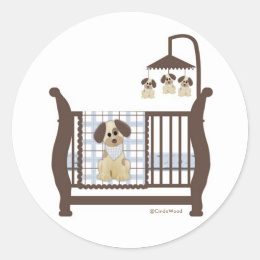 Puppy Dog Baby Bed Sticker (Voorkant)