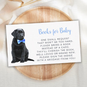 Puppy Dog Baby shower Blue Boy Book Request Informatiekaartje