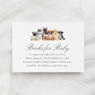 Puppy Dog Baby shower Boeken voor Baby Informatiekaartje