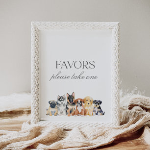 Puppy Dog Baby shower Favorieten Teken Poster