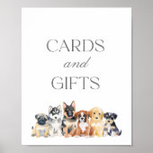 Puppy Dog Baby shower Kaarten en geschenken Teken Poster (Voorkant)