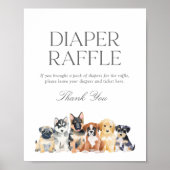 Puppy Dog Baby shower Luier Raffle Poster (Voorkant)