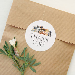 Puppy Dog Baby shower Ronde Sticker