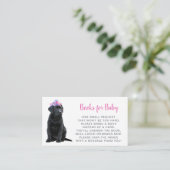 Puppy Dog Baby shower Roze Girl Book Request Informatiekaartje (Staand voorkant)