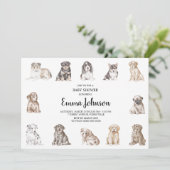 Puppy Dog Baby shower Uitnodiging (Staand voorkant)