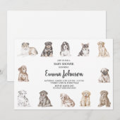 Puppy Dog Baby shower Uitnodiging (Voorkant / Achterkant)