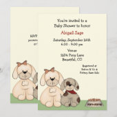 Puppy Dog Baby shower Uitnodiging voor jongens (Voorkant / Achterkant)