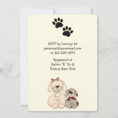 Puppy Dog Baby shower Uitnodiging voor jongens (Achterkant)