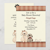 Puppy Dog Baby shower Uitnodiging voor jongens (Voorkant / Achterkant)