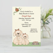 Puppy Dog Baby shower Uitnodiging voor Meisjes (Staand voorkant)