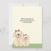 Puppy Dog Baby shower Uitnodiging voor Meisjes (Achterkant)